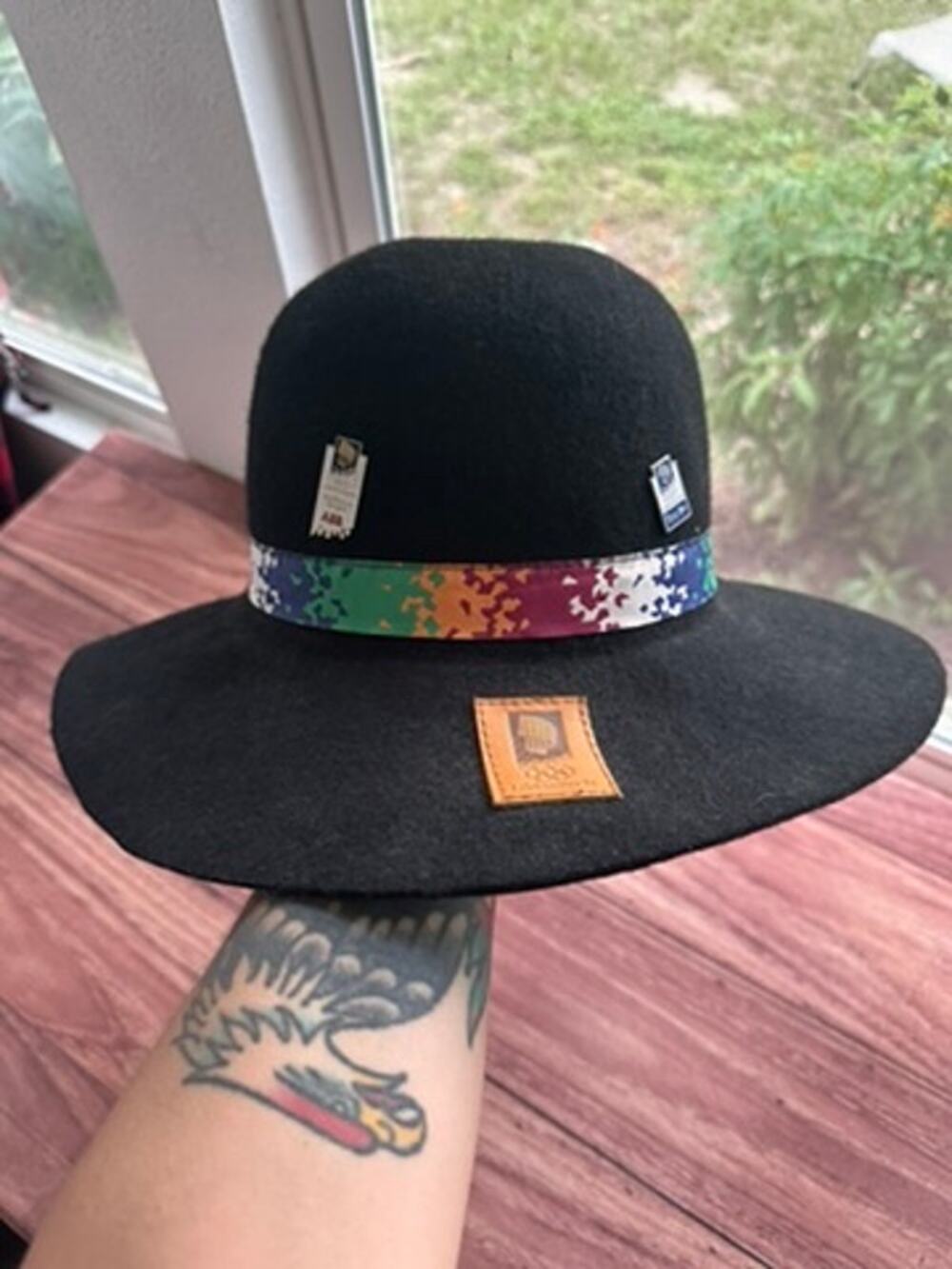Vintage 1994 Lillehammer Winter Olympics Wool Rallarhatt Fedora Hat IBM ABB Pins